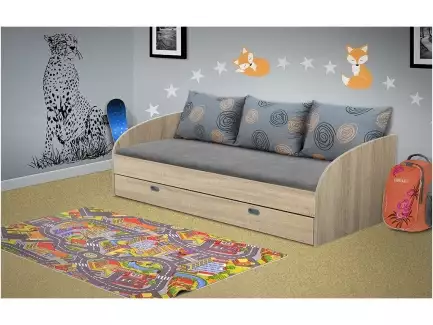 Robustní válenda s matracemi a výsuvným lůžkem Barbora II