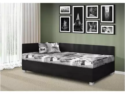 Celočalouněná polohovací válenda s úložným prostorem a čely Kamil