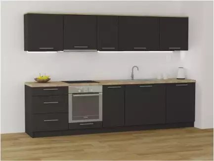 Praktická kuchyňská linka v antracitovém provedení s dřezem Agáta II