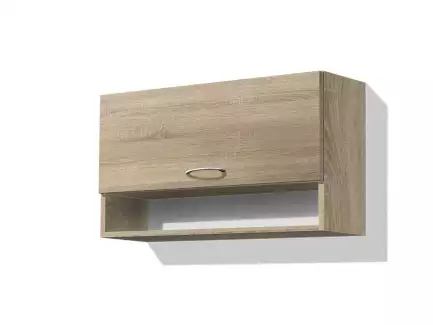 Závěsná police na zeď v moderním designu s výklopnými dvířky Karel