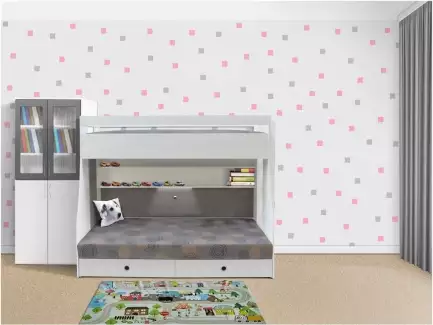 Moderní interiérové samolepky na zeď s motivem čtverců různých barev