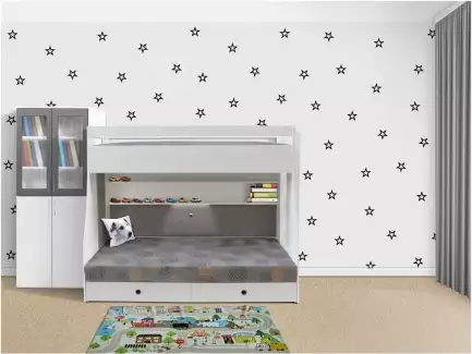 Moderní interiérové samolepky na zeď s motivem hvězd různých barev