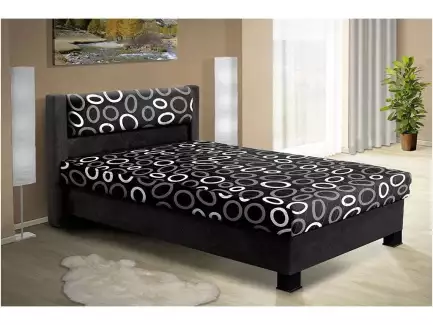 Moderní čalouněná postel s pružinovu matrací a úložným prostorem Zita