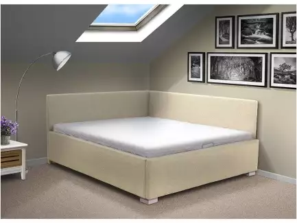 Moderní manželská postel s čely a úložným prostorem Markéta