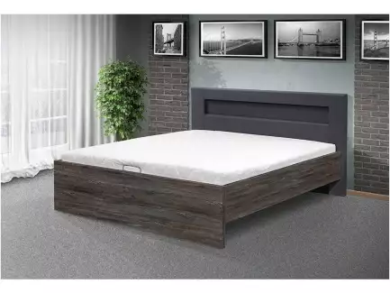 Luxusní manželská postel s úložným prostorem a LED osvětlením Merkur