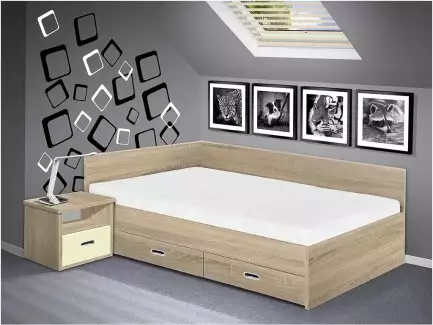 Moderní postel s úložným prostorem s možností bočních čel Silvie
