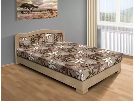 Levná čalouněná postel s úložným prostorem v různých barvách Aneta