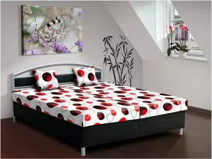 Manželská čalouněná postel s úložným prostorem v různých barvách Beta