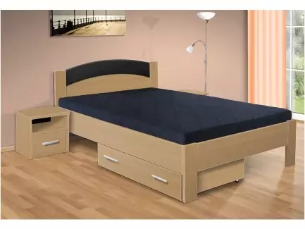 Moderní dřevěná manželská postel s kvalitním lamelovým roštem Jana