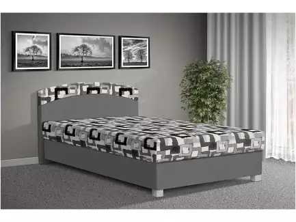 Kvalitní čalouněná postel na plastových nožkách s úložným prostorem Bela