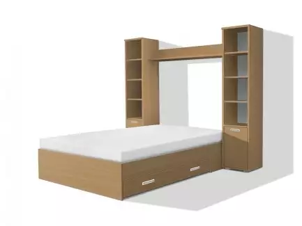 Moderní postel s lamelovým roštem a dvěma zásuvkami Kateřina