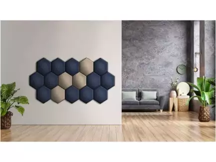 Čalouněné nástěnné panely do interiéru různých rozměrů, barev a tvarů
