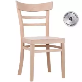 Masivní restaurační židle s dřevěným sedákem