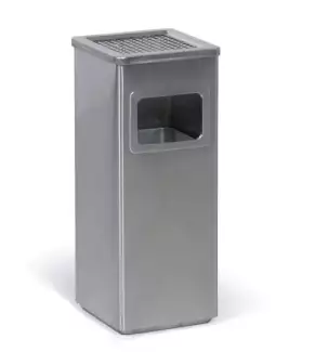 Menší nerezový odpadkový koš s popelníkem, objem 11,5l