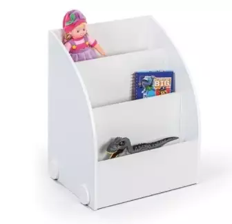 Bílá dětská knihovnička se 3 přihrádkami s nosností až 40 kg