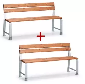 Parková lavice s žárově zinkovanou konstrukcí, 1+1 zdarma