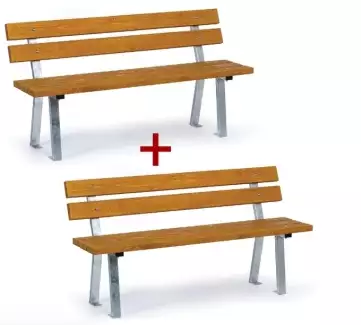 Pozinkovaná lavička 150 cm ze smrkových fošen, 1+1 zdarma