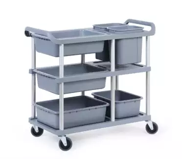 Úklidový vozík do kuchyně včetně plastových nádob