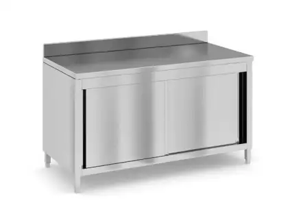 Nerezový gastro pracovní stůl s 1 skříňkou s nosností 200 kg