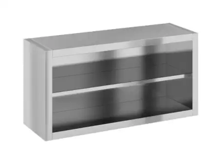 Nerezová závěsná skříňka bez dvířek, šířka 120 a 180 cm