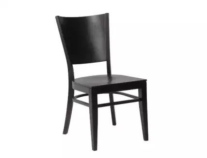 Elegantní černá celodřevěná buková židle, výška sedu 47 cm