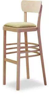 Masivní barová buková židle s čalouněným sedákem Nikolas