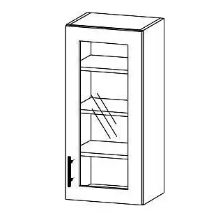 Horní skříňka prosklená se třemi policemi s dlouhou životností