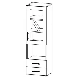 Nadstavba s prosklenými dvířky a dvěmi zásuvky vhodná do obýváku