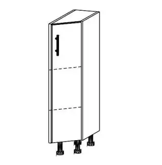 Spodní skříňka vhodná do rohu s plastovými nožičkami o výšce 10 cm