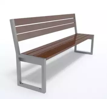 Univerzální lehká kovová parková lavička s opěradlem Pepa II