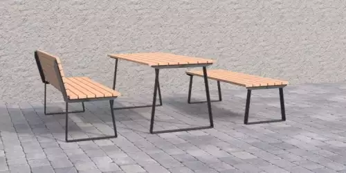 Moderní venkovní set se stolem a dvěma lavičkami Jitka II