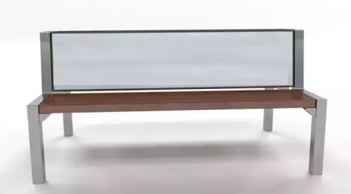 Reklamní kovová oboustranná lavička s dřevěnými prkny Polárka