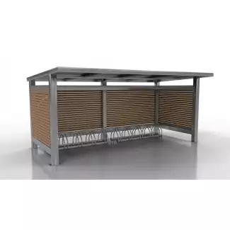 Venkovní přístřešek na kola z kvalitní oceli a smrkového dřeva Vašek