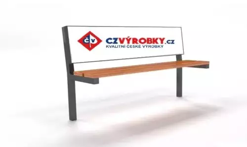 Jednoduchá reklamní ocelová práškově lakovaná lavička  Ivanka