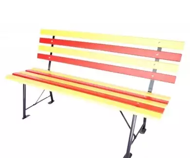 Stylová veselá barevná lavička v retro stylu z oceli René