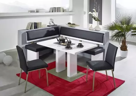 Moderní rohová lavice zelená, modrá, hnědá T1