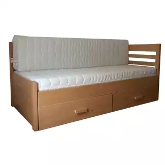 Rozkládací postel z masivního dřeva vhodná pro každodenní spaní Delta