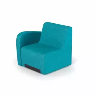 Celočalouněné jednomístné křeslo s područkou vpravo modulárního systému Rubico