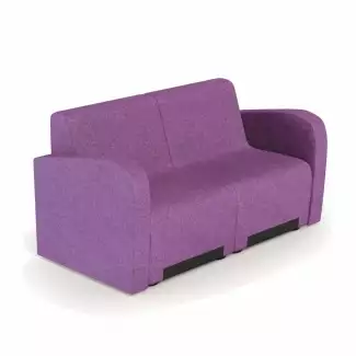 Celočalouněné dvoumístné křeslo s područkami modulárního systému Rubico