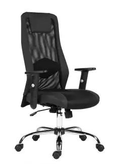 Kancelářská židle s čalouněným sedákem a prodyšným opěrákem Sander