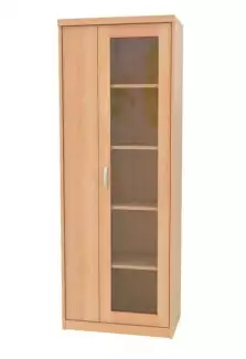 Skříň s policemi a netradičními dvířky SH 11