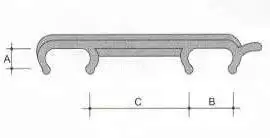 Plastový spojník určený ke spojování jednacích židlí do řad Taurus
