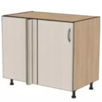 Rohová spodní kuchyňská skříňka s otočnými koši nebo policemi