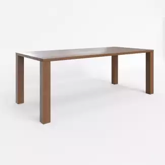 Masivní jídelní dubový stůl bez lubu s rovnými rohy