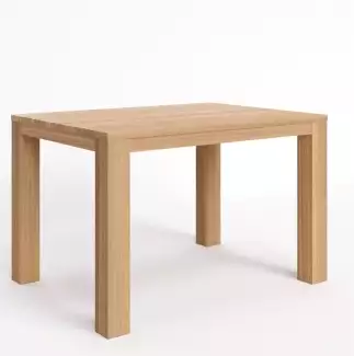 Masivní jídelní dubový stůl s lubem s rovnými rohy