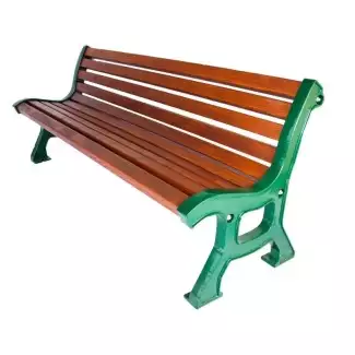 Litinová lavička vhodná do veřejných prostor s dřevěnými latěmi Selena