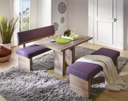 Designová rovná lavice do kuchyně bílá, buk, dub, olše T1