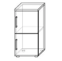 Klasická dvoudveřová skříňka z lamina v odstínu ořech lyon