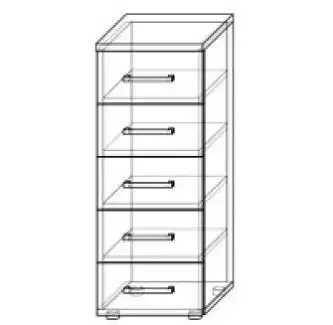 Pětizásuvková skříňka do pracovny nebo kanceláře vysoká 93 cm