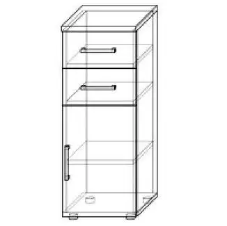 Kvalitní skříňka jednodveřová se dvěma zásuvkami nahoře